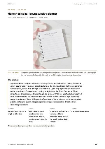 Page 14 of AI Product Photography Prompts: Books and Stationery