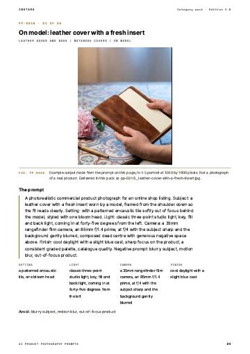 Page 24 of AI Product Photography Prompts: Leather Goods and Bags
