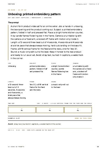 Page 14 of AI Video Ad Prompts: Art and Craft Supplies