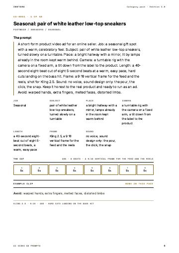 Page 4 of AI Video Ad Prompts: Footwear