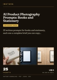 Cover of AI Product Photography Prompts: Books and Stationery