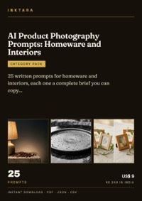 Cover of AI Product Photography Prompts: Homeware and Interiors