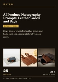 Cover of AI Product Photography Prompts: Leather Goods and Bags