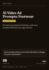 Cover of AI Video Ad Prompts: Footwear