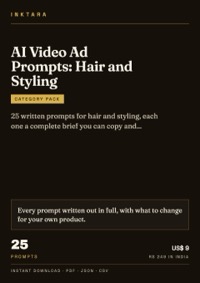 Cover of AI Video Ad Prompts: Hair and Styling