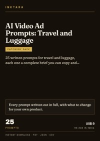 Cover of AI Video Ad Prompts: Travel and Luggage