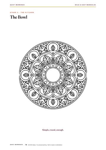 Inner page 14 of Bold & Easy Mandalas: Quiet Mornings