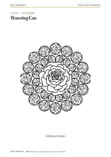 Inner page 24 of Bold & Easy Mandalas: Quiet Mornings