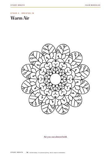 Inner page 14 of Calm Mandalas: Steady Breath