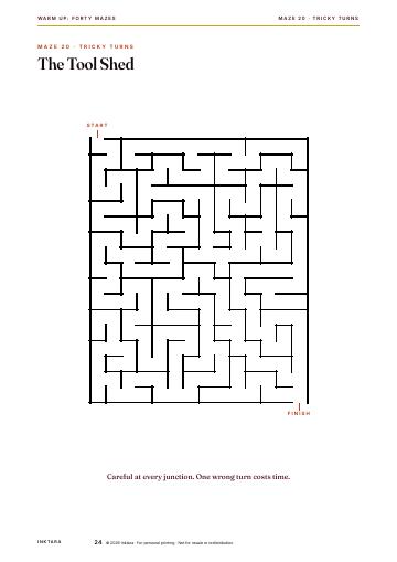 Inner page 24 of Warm Up: Forty Mazes
